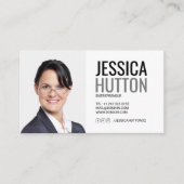 Bold Black en White Personal Photo Visitekaartje (Voorkant)