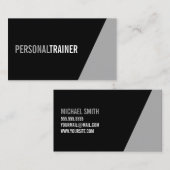 Bold Black en White Personal Trainer Visitekaartje (Voorkant / Achterkant)