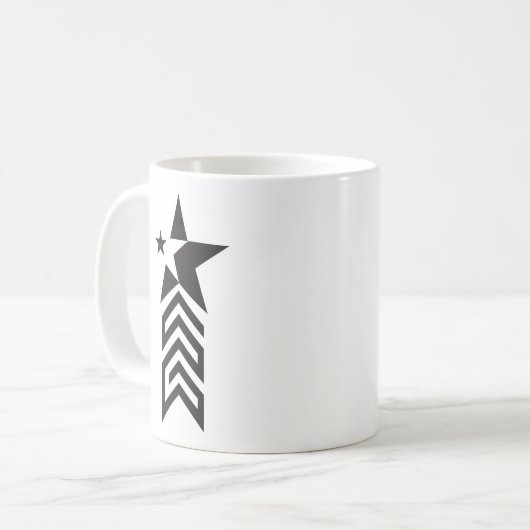 Bold Black Geometric Star Koffiemok (Voorkant links)