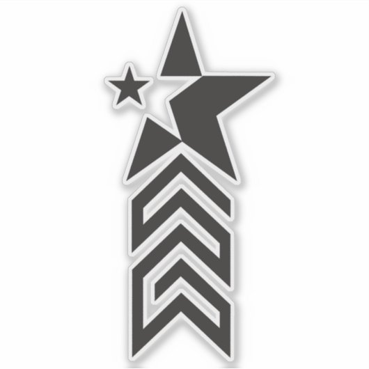 Bold Black Geometric Star Sticker (Voorkant)