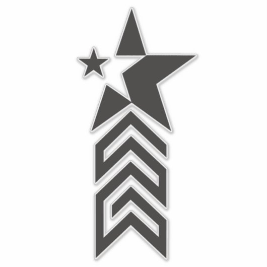 Bold Black Geometric Star Sticker (Voorkant)