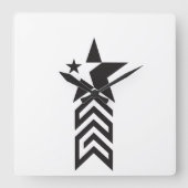 Bold Black Geometric Star Vierkante Klok (Voorkant)