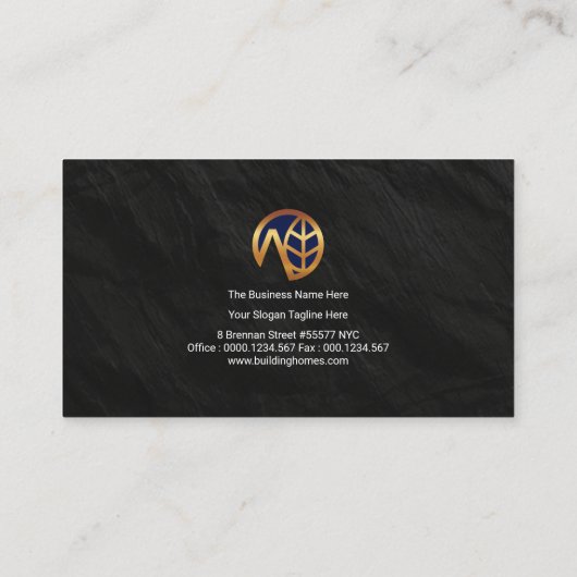 Bold Black Granite Textielconstructie Visitekaartje (Achterkant)