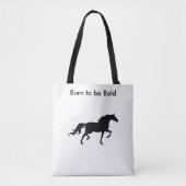 Bold Black Horse Silhouette over White Tote Bag (Voorkant)