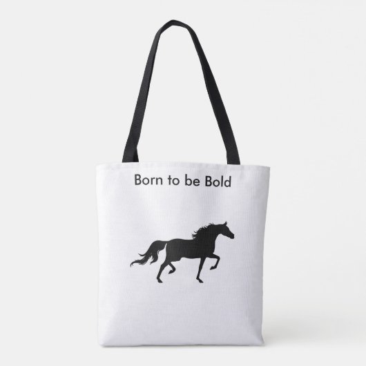 Bold Black Horse Silhouette over White Tote Bag (Achterkant)