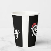 Bold Black Merry Christmas Santa Hat Papieren Bekers (Links)