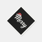 Bold Black Merry Christmas Santa Hat Servet (Hoek)
