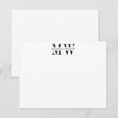 Bold Black Monogram Initiaal Naam Notitiekaartje (Voorkant / Achterkant)