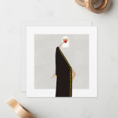 Bold Black Muse Elegant Art Card Notitiekaartje (Voorkant / Achterkant in situ)