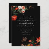 Bold Black & Red Floral Weddenschap (Voorkant / Achterkant)