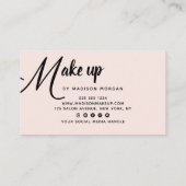 Bold Black Script Blush Pink Photo Makeup Business Visitekaartje (Achterkant)