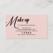 Bold Black Script Blush Pink Photo Makeup Business Visitekaartje (Achterkant)