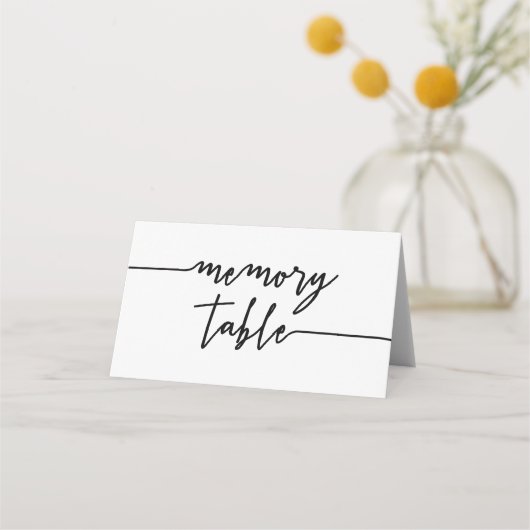 Bold Black Script-geheugentabel Plaatskaartje (Voorkant)