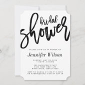 Bold Black Script Modern Bridal Shower-uitnodiging Kaart (Voorkant)