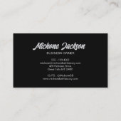 Bold Black Silver Foil Modern Luxe Glamoureus Visitekaartje (Achterkant)