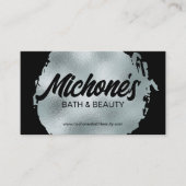 Bold Black Silver Foil Modern Luxe Glamoureus Visitekaartje (Voorkant)