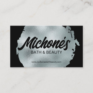 Bold Black Silver Foil Modern Luxe Glamoureus Visitekaartje