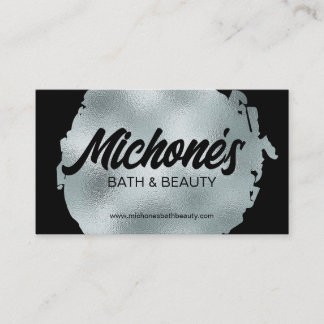 Bold Black Silver Foil Modern Luxe Glamoureus Visitekaartje