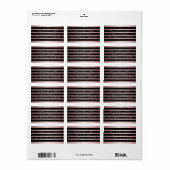 Bold Black Stripes & Rose Gold | Return Address Etiket (Full Sheet)