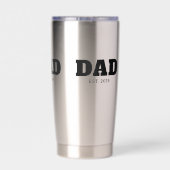 Bold Black Text Est Year Dad Geïsoleerde Drinkbeker (Achterkant)