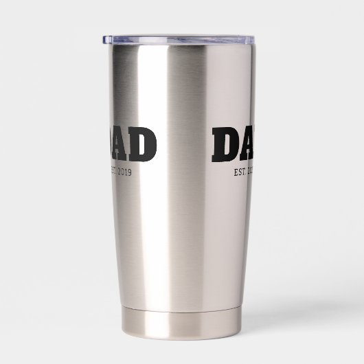 Bold Black Text Est Year Dad Geïsoleerde Drinkbeker (Rechts)