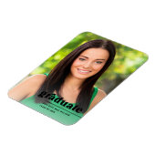 Bold Black Typografie Foto Afstuderen Aankondiging Magneet (Linkerzijde)