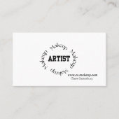 Bold Black Typography Makeup Artist Visitekaartje (Voorkant)