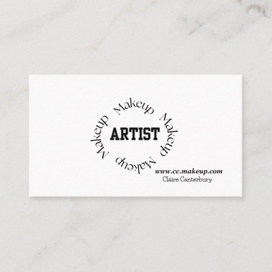 Bold Black Typography Makeup Artist Visitekaartje (Voorkant)