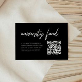 Bold Black University Fund QR Code Graduation Informatiekaartje