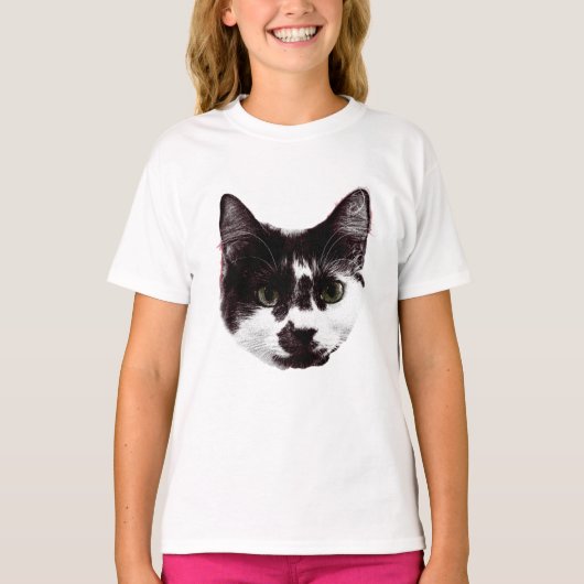 Bold Black & White Cat Face | Graphic T-shirt (Voorkant)