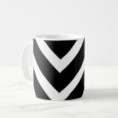 Bold Black White Chevron Geometric Pattern Koffiemok (Voorkant links)