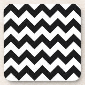 Bold Black & White Chevron Zig Zag Pattern Bier Onderzetter (Voorkant)