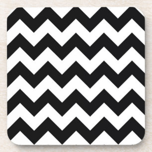 Bold Black & White Chevron Zig Zag Pattern Bier Onderzetter