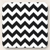 Bold Black & White Chevron Zig Zag Pattern Bier Onderzetter (Voorkant)