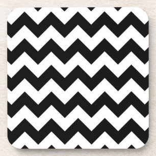 Bold Black & White Chevron Zig Zag Pattern Bier Onderzetter