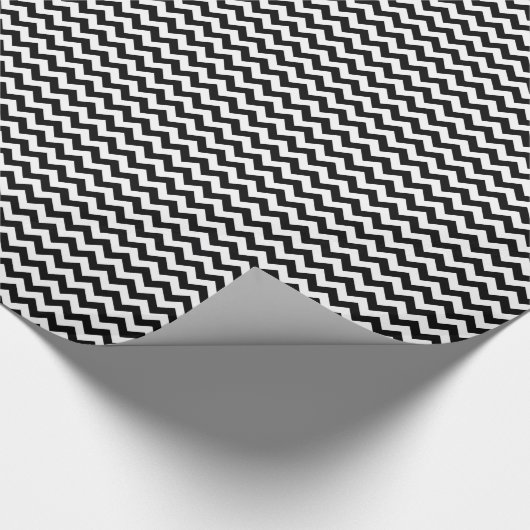 Bold Black & White Chevron Zig Zag Pattern Cadeaupapier (Hoek)