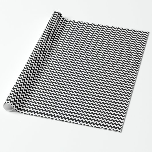 Bold Black & White Chevron Zig Zag Pattern Cadeaupapier (Uitgerold)
