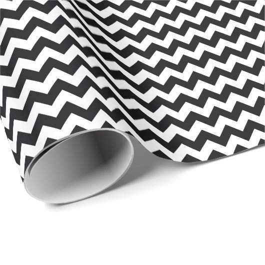 Bold Black & White Chevron Zig Zag Pattern Cadeaupapier (Rol Hoek)