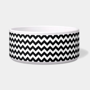 Bold Black & White Chevron Zig Zag Pattern Voerbakje