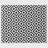 Bold Black White Diamond Zigzag Geometric Pattern Cadeaupapier (Vlak)