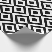 Bold Black White Diamond Zigzag Geometric Pattern Cadeaupapier (Hoek)