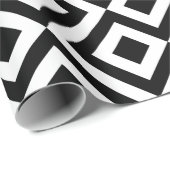 Bold Black White Diamond Zigzag Geometric Pattern Cadeaupapier (Rol Hoek)