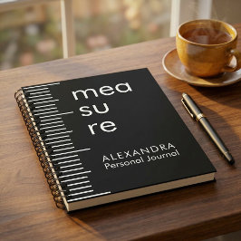 Bold Black White Measure Personal Journal Notitieboek