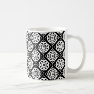 Bold Black & White Medalion Designer Coffee Mok