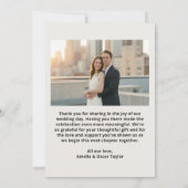 Bold Black White Photo Modern Wedding Custom Bedankkaart (Achterkant)