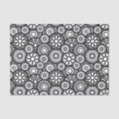 Bold Black White Retro 70s Graphic Daisy Pattern Tissuepapier (Voorkant)