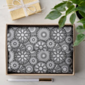 Bold Black White Retro 70s Graphic Daisy Pattern Tissuepapier (Geschenk)