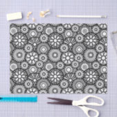 Bold Black White Retro 70s Graphic Daisy Pattern Tissuepapier (Craft)