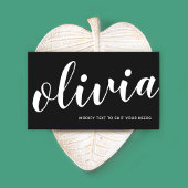 Bold Black White Signature Script-kalligrafie Visitekaartje