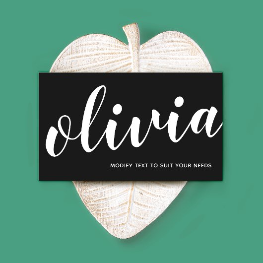 Bold Black White Signature Script-kalligrafie Visitekaartje